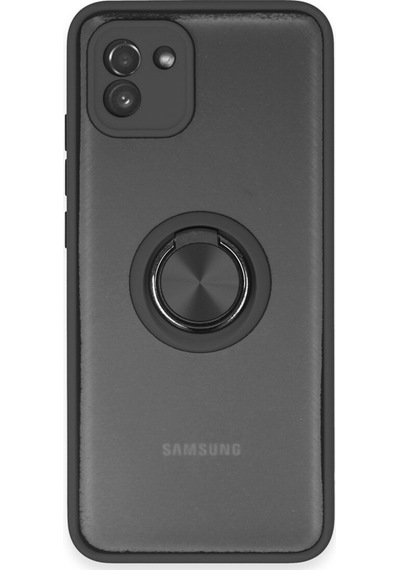 Samsung Galaxy A03 İçin Kamera Korumalı Yüzüklü Kılıf - Leke Tutmaz Mat Ve Dayanıklı Yapı