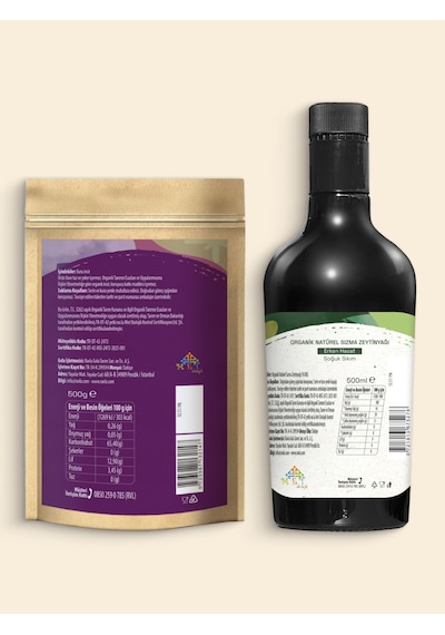 2'li Ürün - Ravla Organik Erken Hasat Zeytinyağı İçimlik 500 Ml/ Ravla Kuru İncir 500g