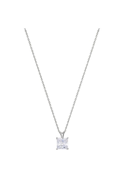 So Chic Prenses Kesim 18 Ayar Beyaz Altın Kaplama 40 CM Gümüş Minimal Kolye