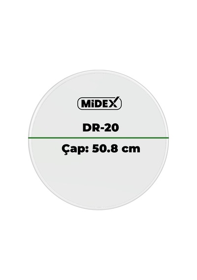 Midex Dr-20r Şeffaf Renk 20 İnç Kick Bateri Davul Derisi Drumhead 20'' İnch 50.80 Cm