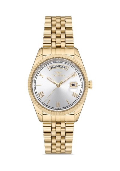 Ferro Fl21131a-b Quartz Çelik Altın Rengi 35 Mm Kadın Kol Saati Altın