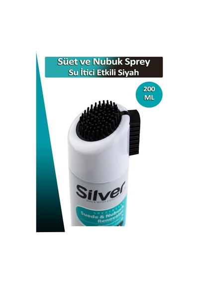 Silver Süet ve Nubuk Yenileyici Sprey Boya Su İtici Etkili Siyah 200ML Beyaz