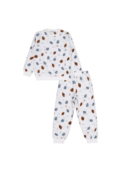 Civil Girls Yaprak Desen 10-13 Yaş Pijama Takımı Ekru