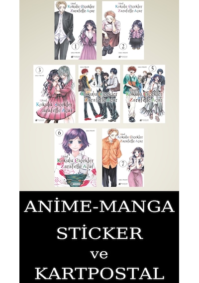 Güzel Kokulu Çiçekler Zarafetle Açar 1-2-3-4-5-6-7 Manga Seti 7 Kitap / Anime-manga Sticker Ve Kartpostal