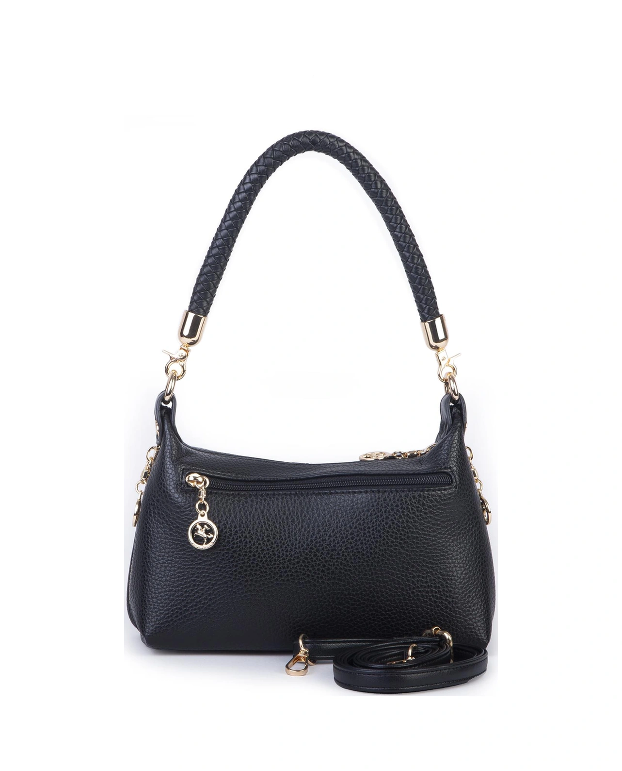 Nas Bag Kadın Mini Omuz Ve Çapraz Çanta Örgülü Askılı En: 23 Cm , Boy: 14 Cm Siyah Lopez Siyah