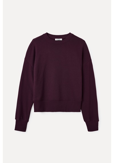 Mudo Kadın Kadın Mürdüm Loose Fit Bisiklet Yaka Sweatshirt 1264139
