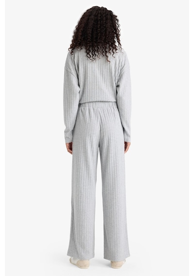 Defacto Wide Leg Fitilli Kaşkorse Beli Lastikli Pantolon F1012ax25augr210 Gri-gr210