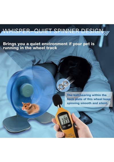 Hamster Egzersiz Tekerleği, Sessiz Spinner Hamster Koşu Tekerlekleri, Çap 21 Cm, Mavi