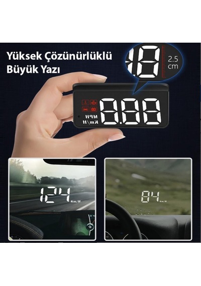 Head Up Display Ön Cam Sanal Gösterge Ekranı Hız Göstergesi Yağ Turbo Basınç Göstergesi