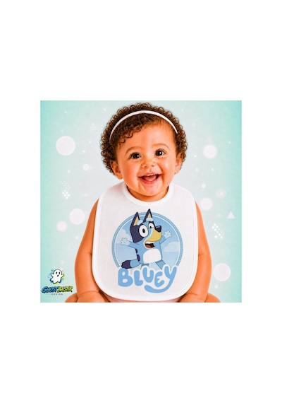Bluey Keten Bebek Mama Önlüğü Yumuşak - Emici - Yıkanabilir - Özel Tasarım P019 Çok Renkli