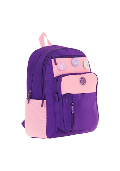 Kauko Holiday Kız Çocuk Altı Bölmeli Rozetli Okul Sırt Çantası - Mor Pembe - K1829 Mor - Pembe