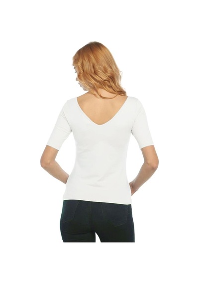 Bulalgiy Kadın Beyaz Basic Tişört - Bga782157 Beyaz