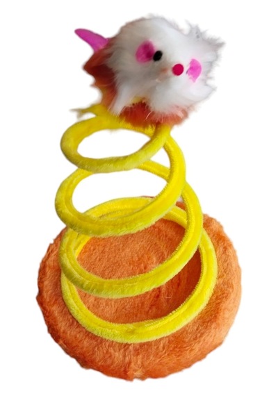 Tineke Yaylı Fareli Çember Hacı Yatmaz Kedi Oyuncağı 23x14 Cm 1 Adet