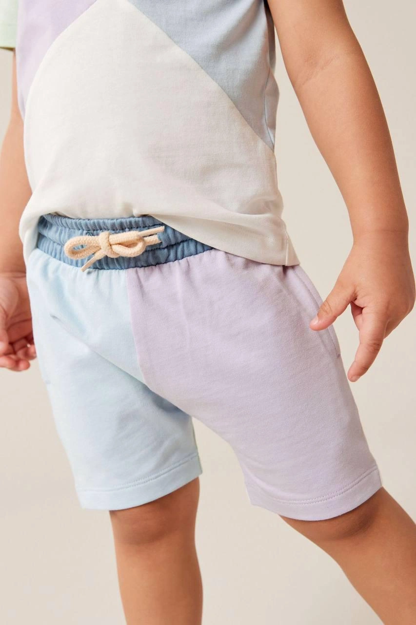 Cg Kids Renkli Çizgiler Erkek Çocuk Alt Üst Takım Mavi - Pembe - Yeşil - Krem