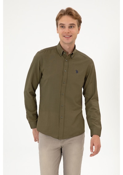 U.s. Polo Assn. Erkek Haki Gömlek Basic 50316723-vr027 Haki