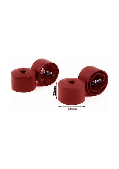 Otozet - Vw Jetta Bijon Civata Kapağı Kırmızı Renk 20 Adetli Set 17mm 1k06011739b9