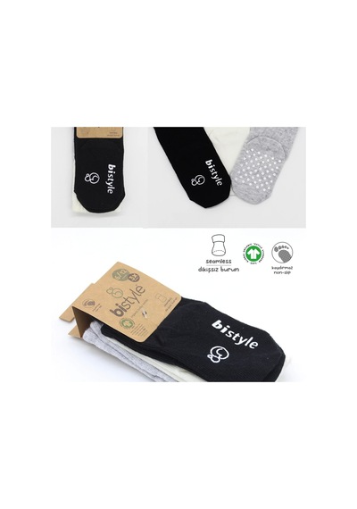 Bistyle Basic Kaymaz Penye Soket Çorap 3'lü Bs10106 Siyah Ekru Gri Siyah Ekru Gri Siyah - Ekru - Gri Bistyle Basic Kaymaz Penye Soket Çorap 3'lü Bs10106 Siyah Ekru Gri Siyah Ekru Gri Siyah - Ekru - Gri