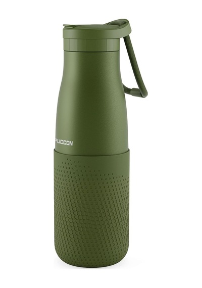 Haki 500 Ml Çelik Okul Matarası - Silikon Gövdeli Nokta Çelik Termos - 50027 Diğer