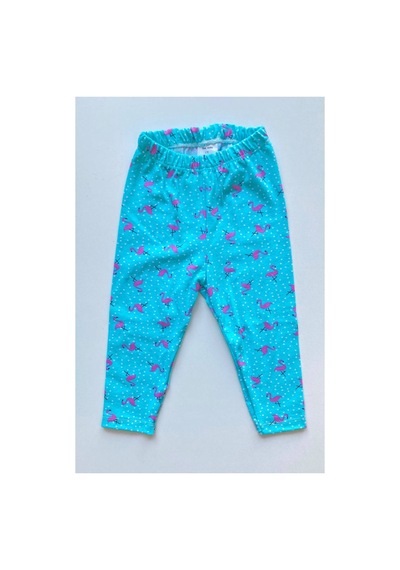 Fuar Baby Pamuklu Esnek Bebek Ve Çocuk Taytı - 9 Ay - 5 Yaş Mavi Flamingo Desenli