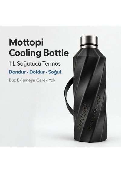 Mottopi Soğutucu Saplı Termos 1 L Cooling Bottle Dondur Doldur Soğut, Buzsuz Soğuk Su Termosu, Soğutucu Şişe, Taşınabilir Sıvı Soğutucu Siyah Mottopi Soğutucu Saplı Termos 1 L Cooling Bottle Dondur Doldur Soğut, Buzsuz Soğuk Su Termosu, Soğutucu Şişe, Taşınabilir Sıvı Soğutucu Siyah