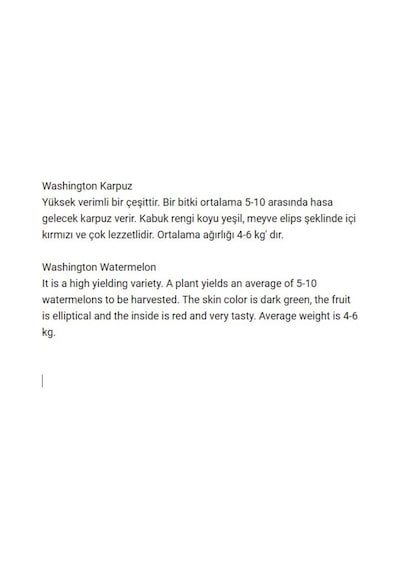 Washıngton Kara Karpuz Tohumu 50 Adet Tohum