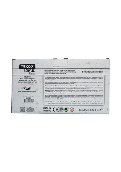 Lexroo Texco Akrilik Boya Seti 6 Renk, 130 Ml