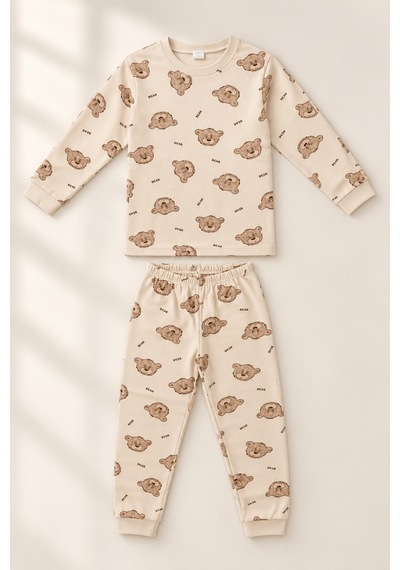 Beniizle Erkek Çocuk Desenli Pijama Takımı Mavi