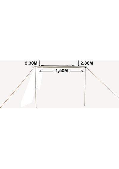 Mxo Araç Yan Tente 1.50x2.30m Haki