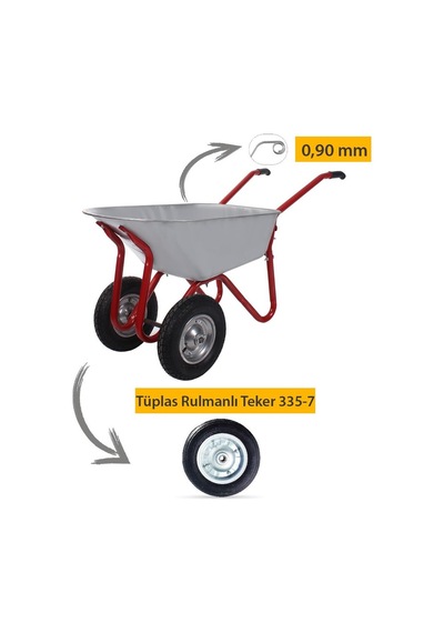 Kanat Plus Galvanizli Iki Teker Demonte El Arabası 0.90 Mm Sac