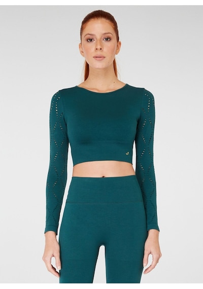 Jerf Naples Uzun Kol Crop Top Econyl Yeşil