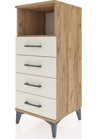 Hyperion Komodin Tek Raflı 4 Çekmeceli 44x44x106 Çam-aytaşı Atlas Çam