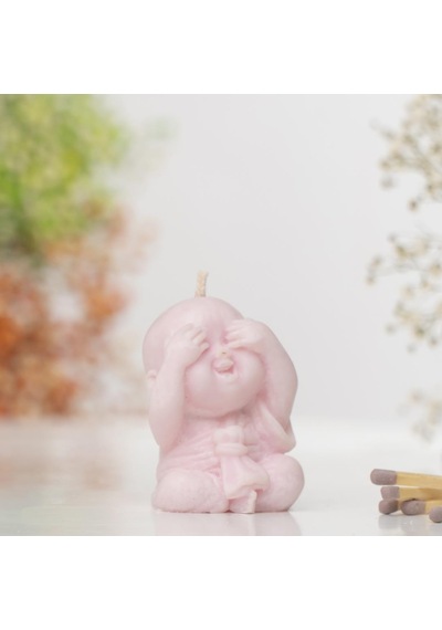 Görmedim Buddha Temalı Soya Wax Mum Pembe