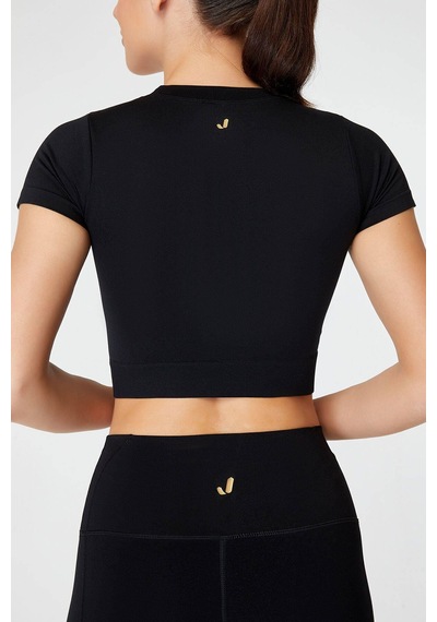 Jerf Captiva Yumuşak Dokulu & Esnek Crop Top Siyah