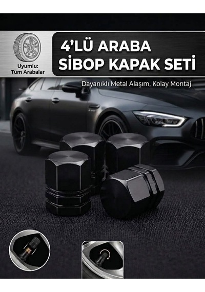 Lada Vaz Uyumlu Sibop Kapağı Siyah 4lü