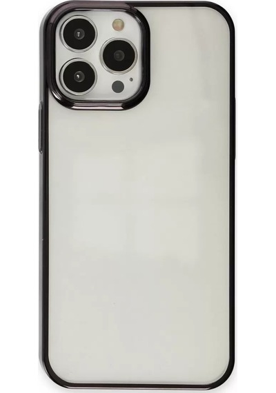 Newface Apple İphone 13 Pro Max Kılıf Element Silikon - Siyah Şeffaf