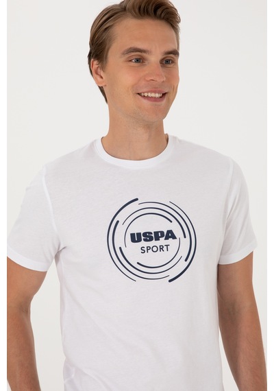 U.S. Polo Assn. Erkek Regular Fit Bisiklet Yaka Beyaz Tişört 50300261-VR013