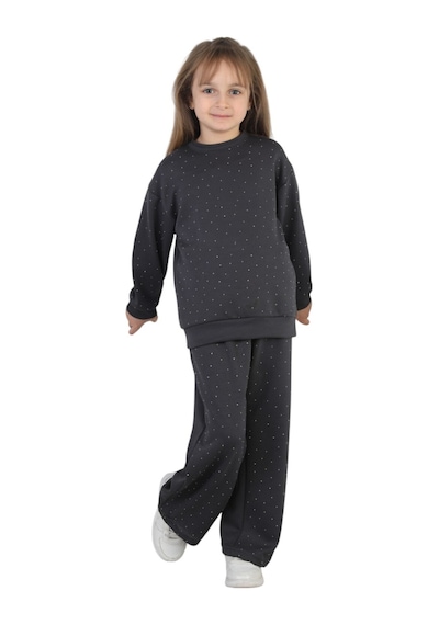 Erdem Kıds Kız Çocuk Taşlı Pijama Takımı Rahat Kalıp Günlük-casual Takım İkili Takım Füme Füme Erdem Kıds Kız Çocuk Taşlı Pijama Takımı Rahat Kalıp Günlük-casual Takım İkili Takım Füme Füme