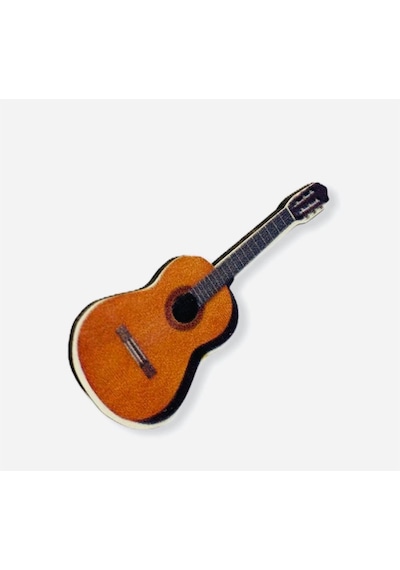 Herşey Nota Gitar Rozet Altın