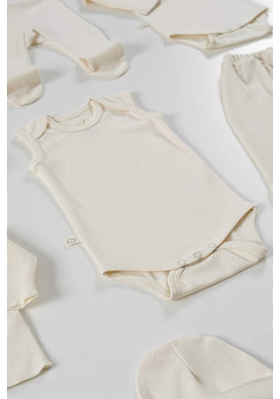 Tinylamb Natural Organik Yenidoğan Hastane Çıkışı - 12 Parça Krem