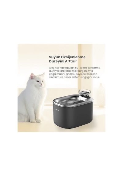 Wf007l Otomatik Kedi Su Sebili, 3.5lt Geniş Hazne, Bpa Içermez, Metal Tabla, Ultra Sessiz