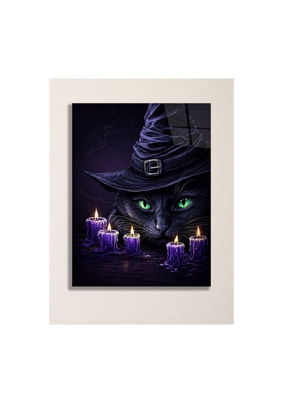Cadı Kedi Ve Mumlar Metal Tablo Halloween Wall Art Çok Renkli - 909191860 Çok Renkli - 909191860 Çok Renkli