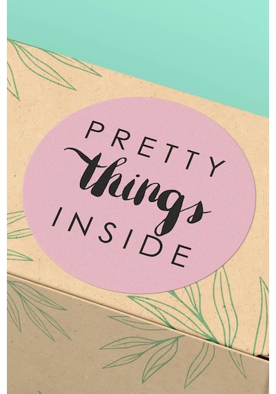 Pretty Things Inside Hediye Kargo Paketleme Sticker 3x3cm St2111 Çok Renkli