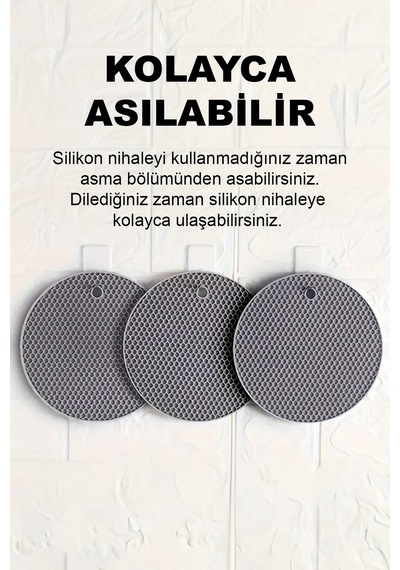 3'lü Yuvarlak Silikon Nihale - Gri Silikon Diğer