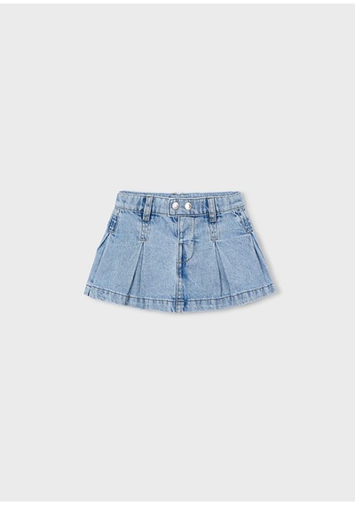 Kız Çocuk Pileli Denim Etek Mavi 3905 Mavi