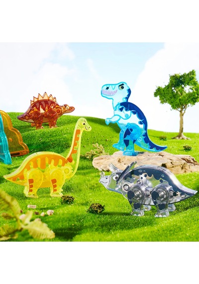 Mideer Renkli Magnetic Tiles - Jurassic Macerası