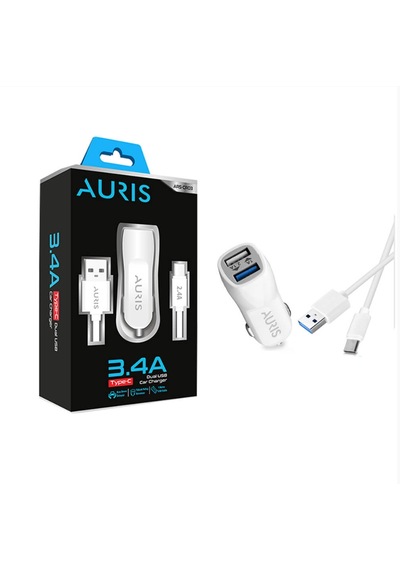 Auris Ars-cr03 3.4a Type-c Araç Şarj Aleti Beyaz