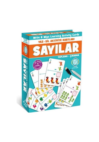 Eğitici Oyun Kartları Sayılar Yaz-sil Sayılar Okul Öncesi Eğitici