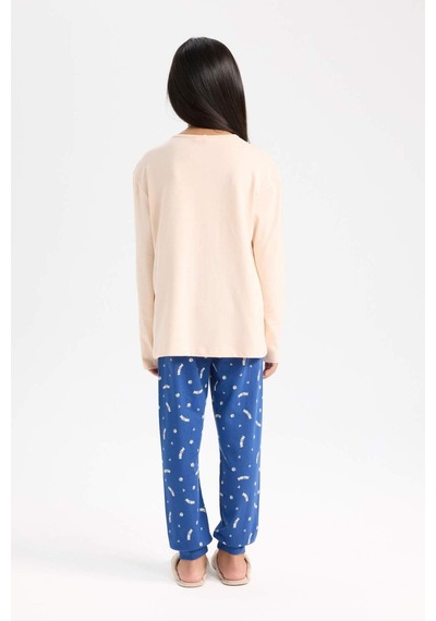 DeFacto Kız Çocuk Pijama Takımı Baskılı Uzun Kollu Üst Beli Lastikli Uzun Alt D7743A824WNPN434 Pembe DeFacto Kız Çocuk Pijama Takımı Baskılı Uzun Kollu Üst Beli Lastikli Uzun Alt D7743A824WNPN434 Pembe