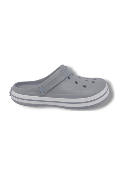 Zerhan Cflex 22233 Unisex Gri Beyaz Gri Sabo Terlik Sandalet Gri