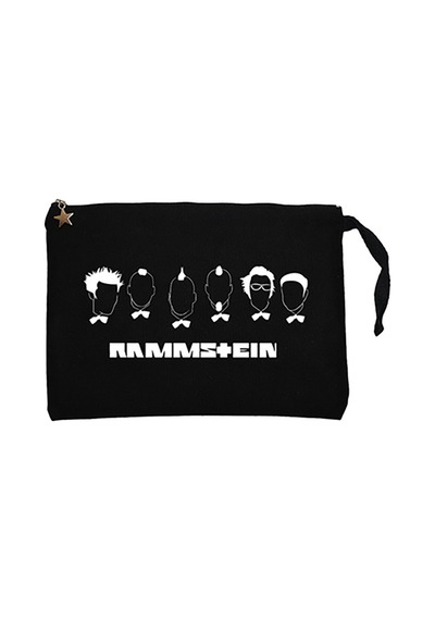 Rammstein Drawing Siyah Clutch Astarlı Cüzdan / El Çantası Siyah